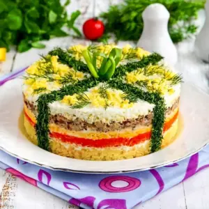 Мимоза с картофелем