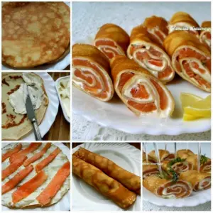 Рулетики из блинчиков